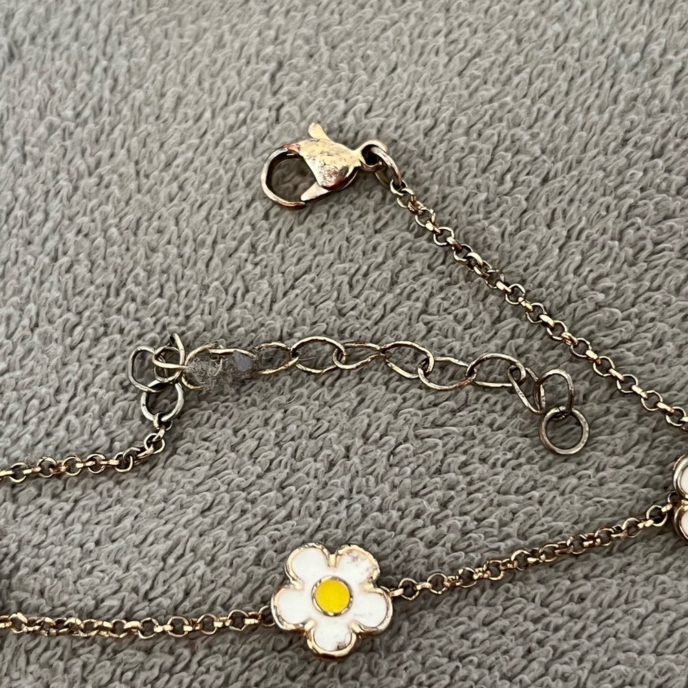 Flower rose gold anklet